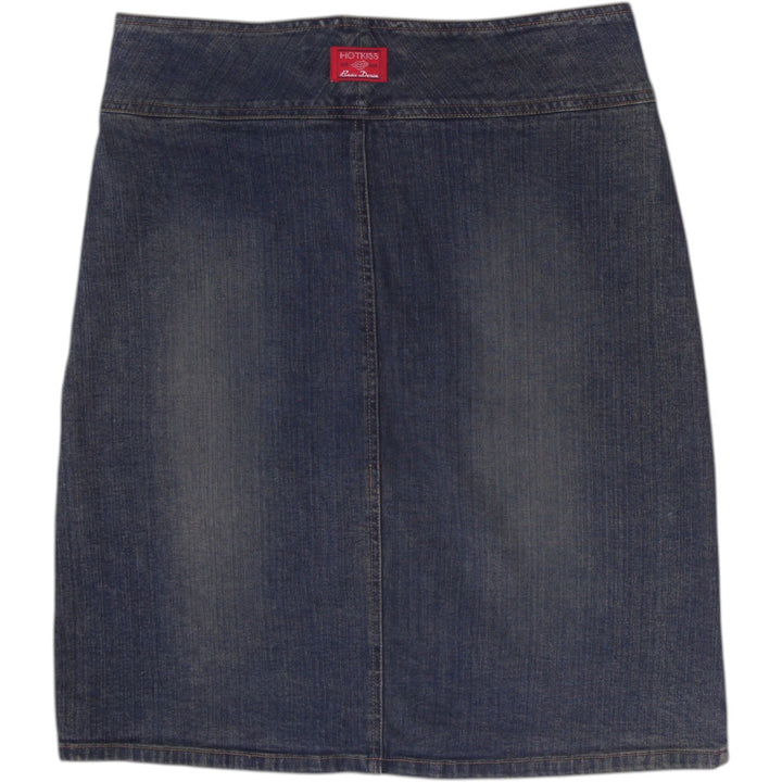 Y2K Ladies Hot Kiss Belted Denim Pencil Skirt with O-Ring