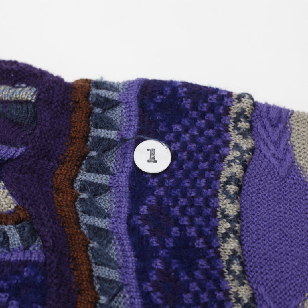 Vintage Tosani Coogi Classic 3D Knitted Cardigan sweater Size L