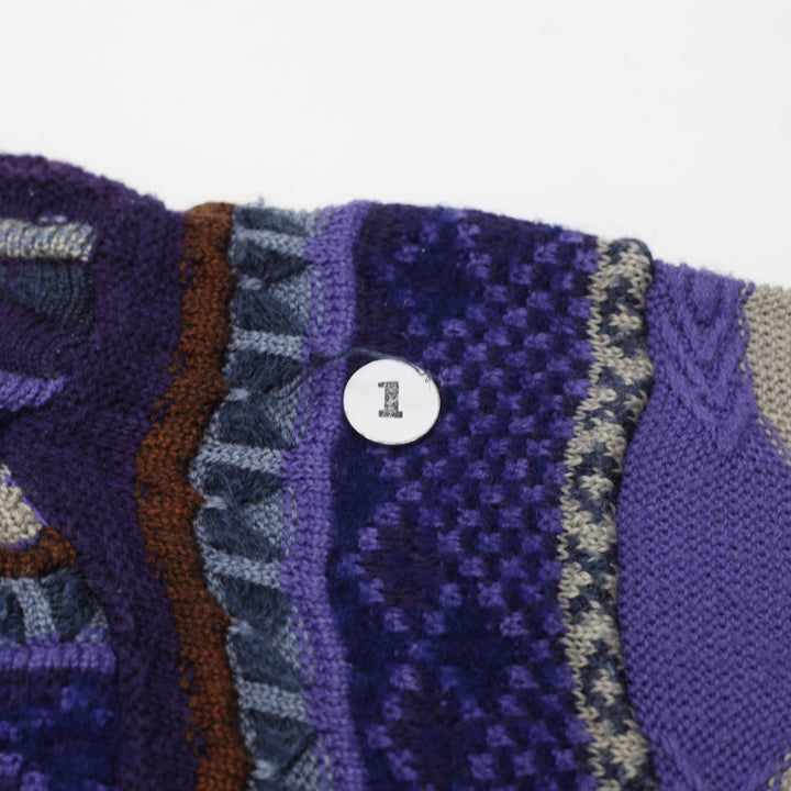 Vintage Tosani Coogi Classic 3D Knitted Cardigan sweater Size L