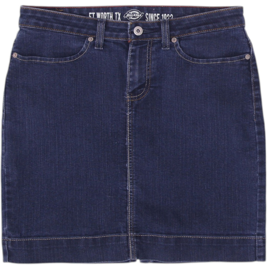 Ladies Dickies Casual Cotton Blend Denim Midi Skirt Size 6