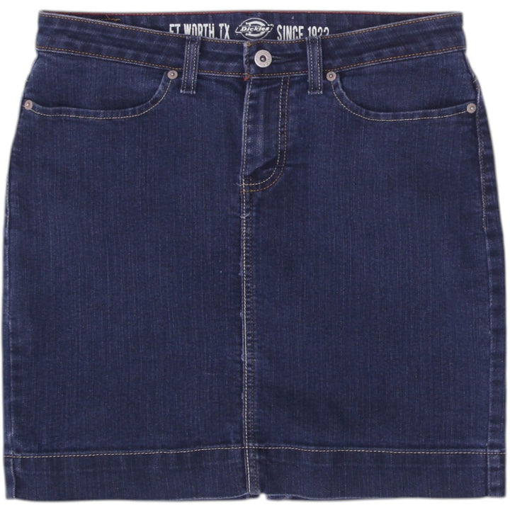 Ladies Dickies Casual Cotton Blend Denim Midi Skirt Size 6