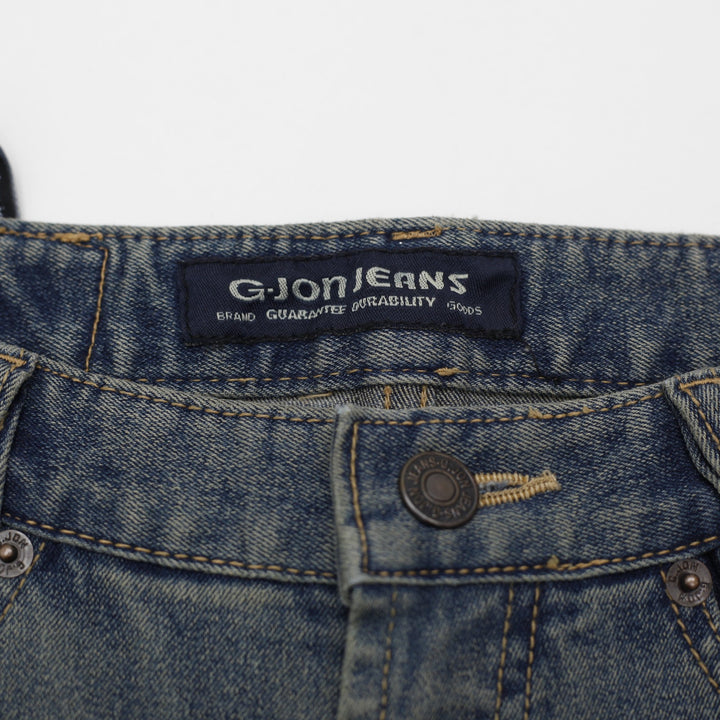 Y2K Ladies G-Jon Jeans Fringed Studded Distressed Flare Jeans Size 26