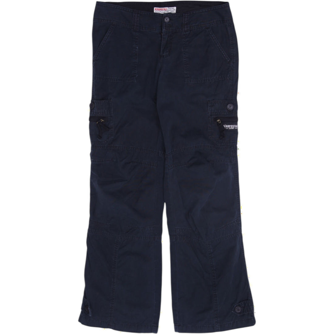 Y2K Ladies Aeropostale Low Rise Utility Cargo Flare Pants Size 1/2