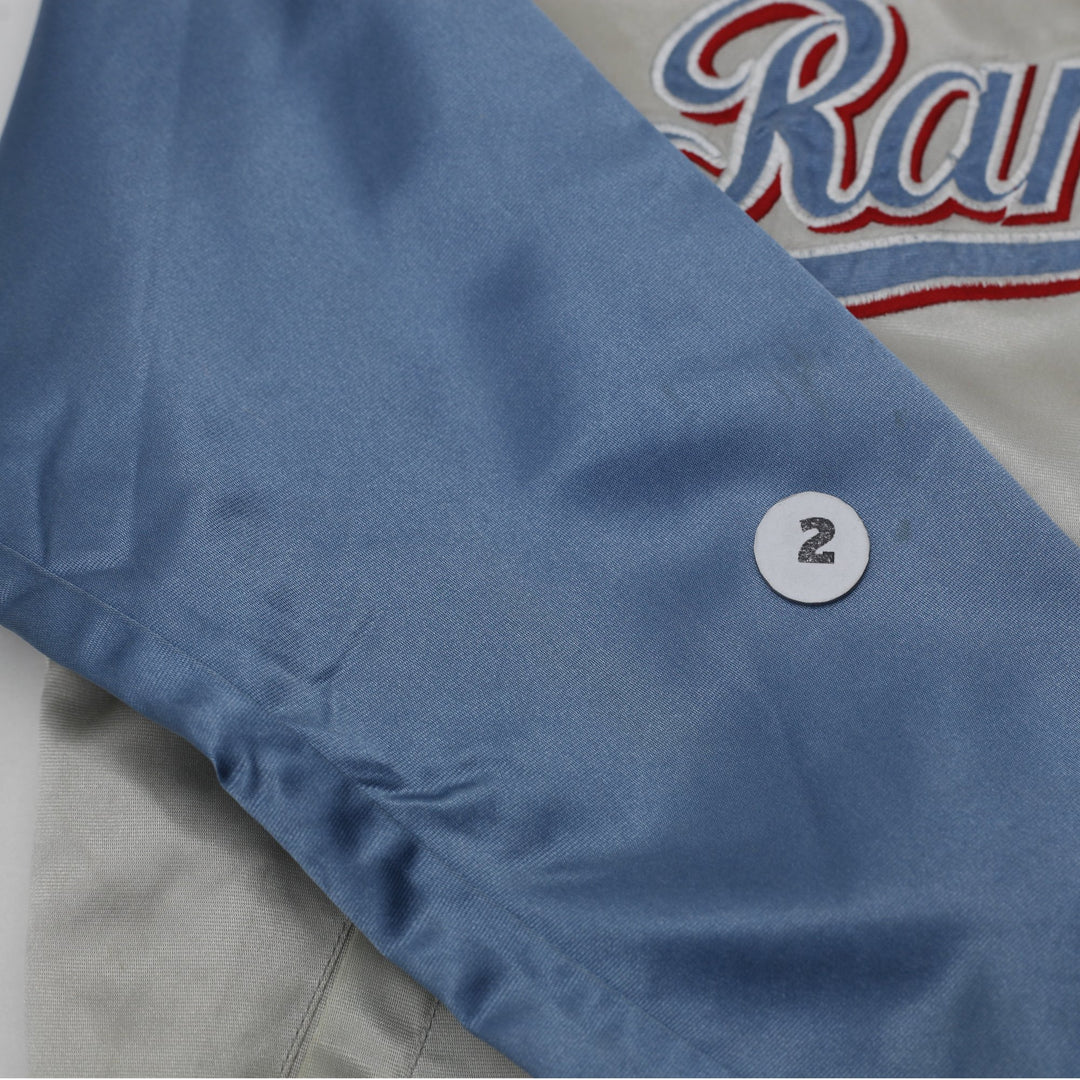 Vintage Ladies Texas Rangers Satin Varsity Snap Button Jacket