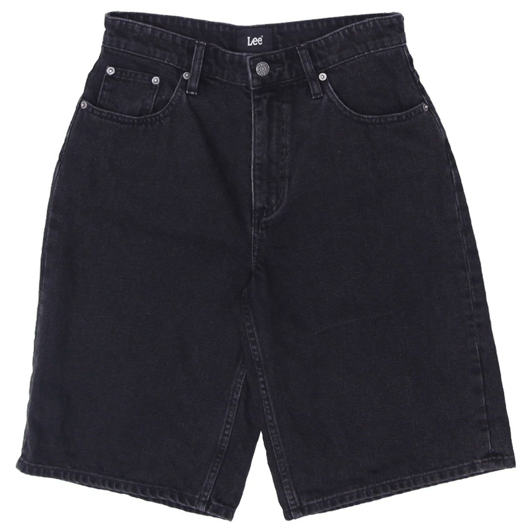 Ladies Lee High Waist Black Denim Shorts - Main Image