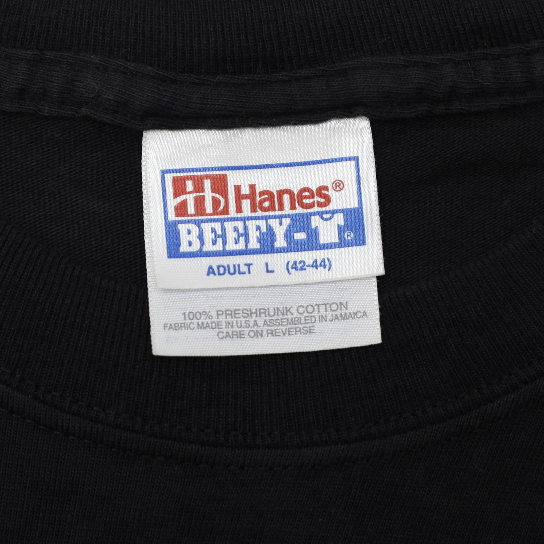 Vintage Mens Hanes Beefy-T Harley Davidson T-Shirt Black Graphic Size L