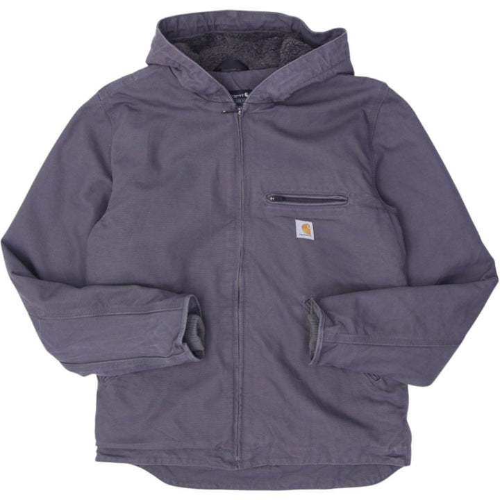 Mens Carhartt 104392-GVL Fleece Lined Relaxed Fit Zip Up Hooded Jacket