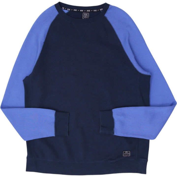 Mens Nike AW77 Raglan Navy Periwinkle Crewneck Sweatshirt Size XL