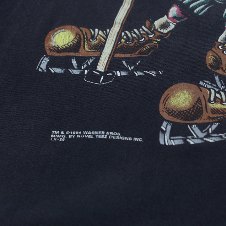 1994 Vintage Daffy Duck Bugs Bunny & Wile E.Coyote Hockey T-Shirt Novel Teez - Fashion Rerun Vintage Migration_T-Shirt