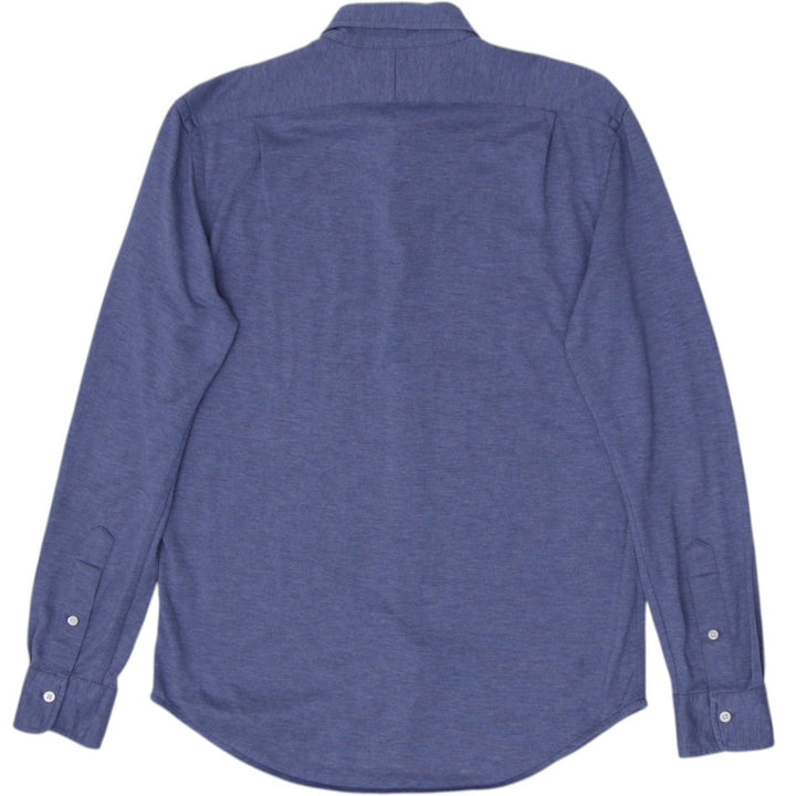 Ralph Lauren Knit Dress Shirt Long Sleeve Cotton Polo Shirt Size M | Migration_Shirts - Side View | Fashion Rerun