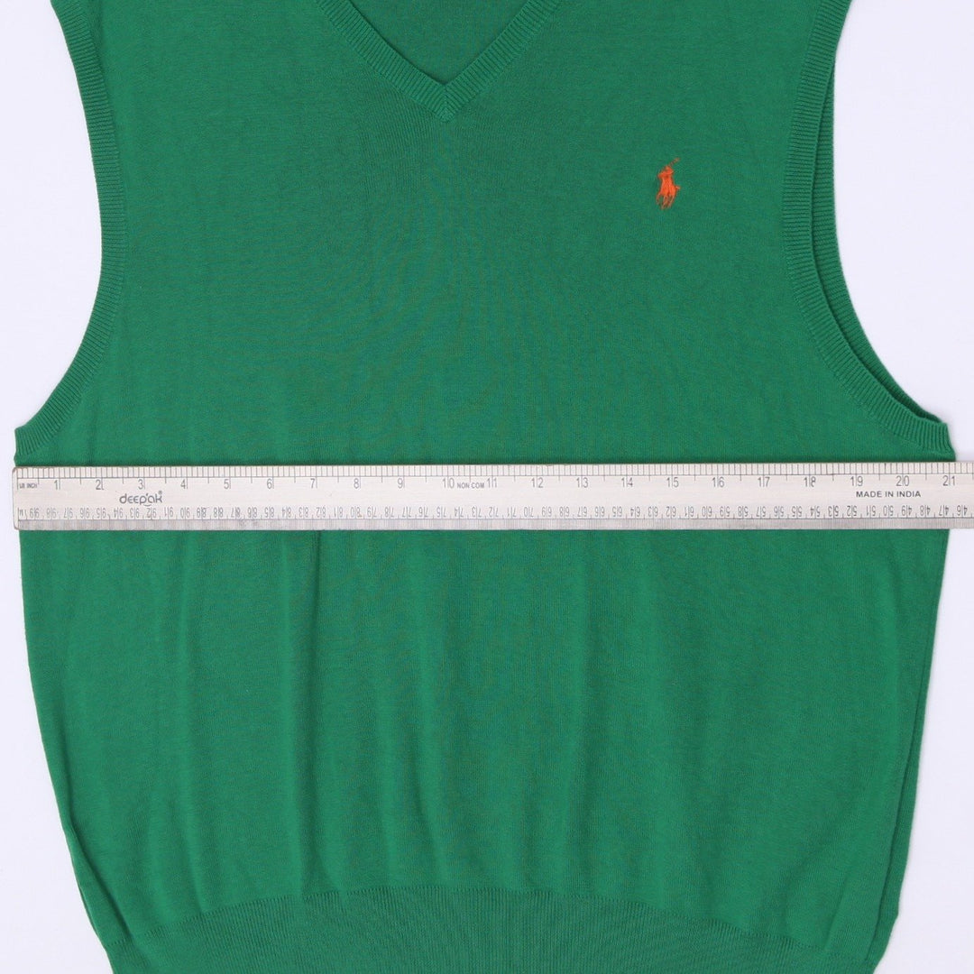 Vintage Mens Polo Ralph Lauren 100% Pima Cotton V-Neck Sweater Vest Size XL