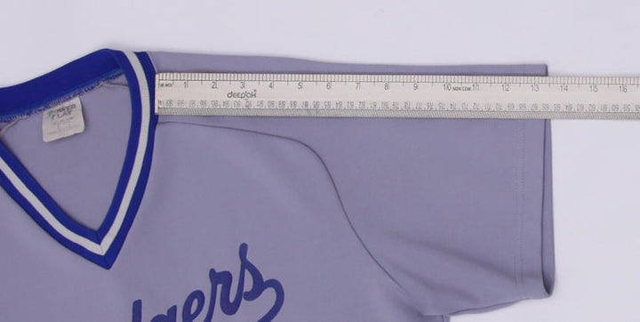 Vintage Mens Dodgers Baseball Jersey Grey V-Neck Sportswear | Migration_Jerseys - View 6 | Fashion Rerun