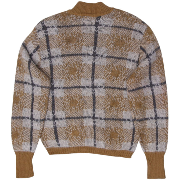 Vintage Mens Citation Club Puritan Sweater Brown Pattern Wool Mohair