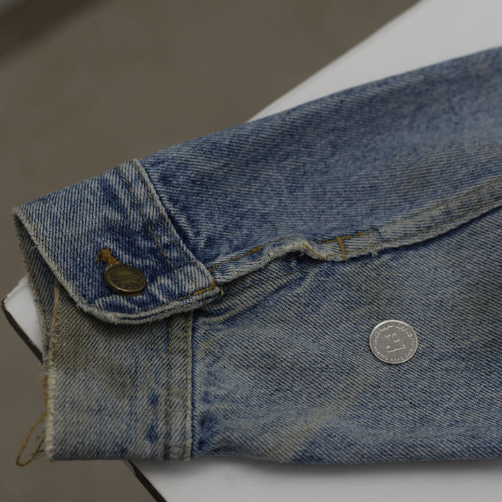 Vintage Riders Trucker Denim Jacket Distressed Made in USA - Fashion Rerun Vintage Migration_Jacket