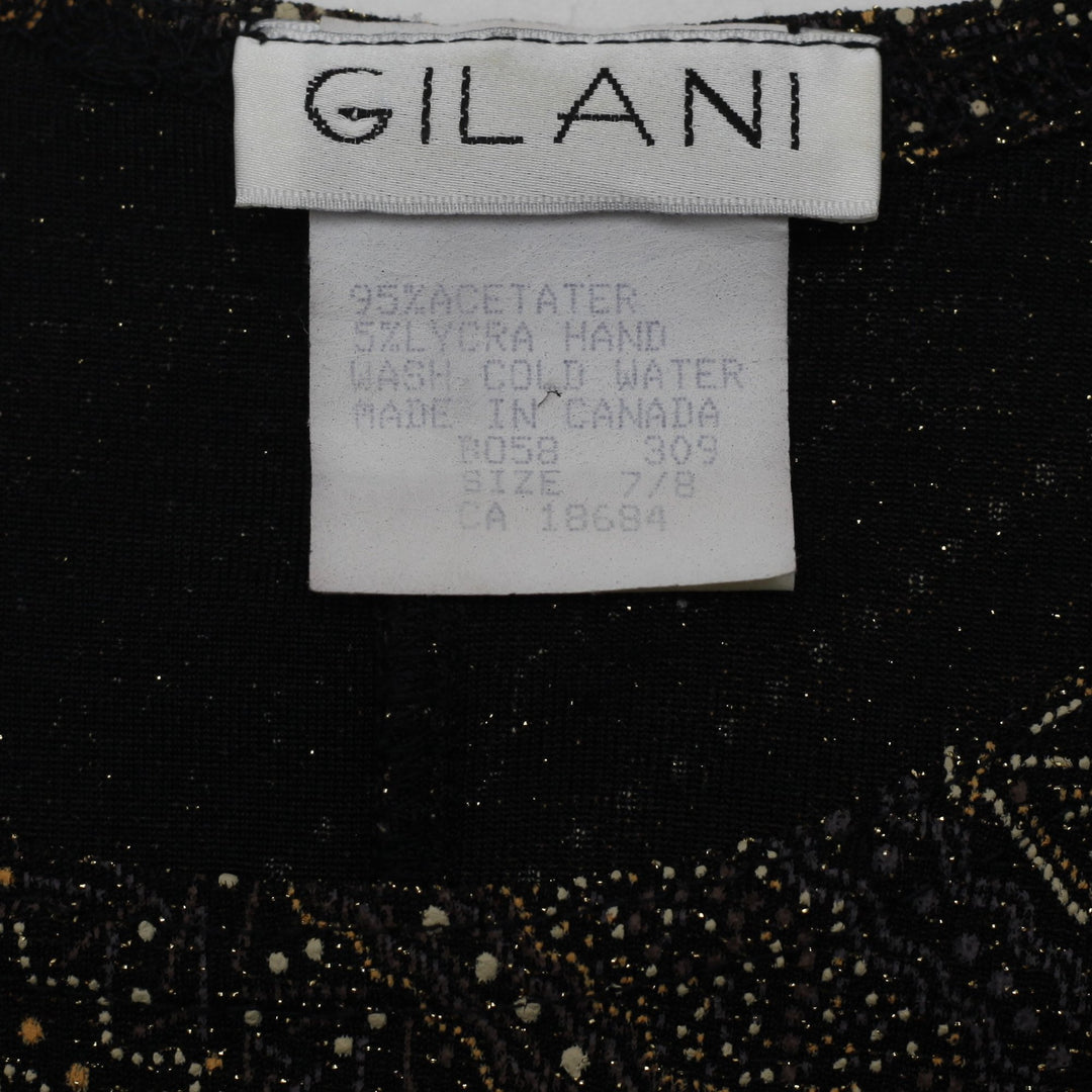Y2K Ladies Gilani Metallic Diagonal Stripe Sleeveless Top Made in Canada 7/8