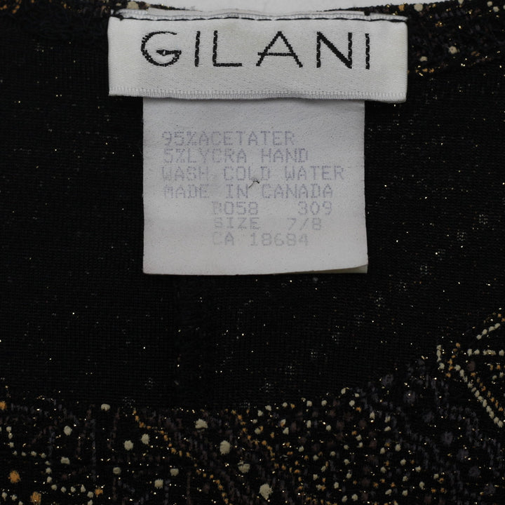 Y2K Ladies Gilani Metallic Diagonal Stripe Sleeveless Top Made in Canada 7/8