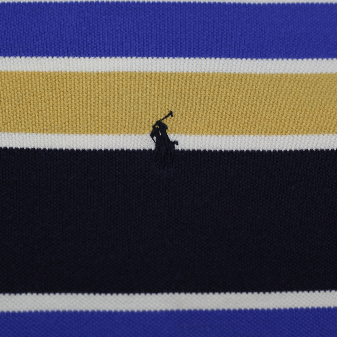 Mens Polo Ralph Lauren Polo T-Shirt Navy Striped Short Sleeve Casual Size XL