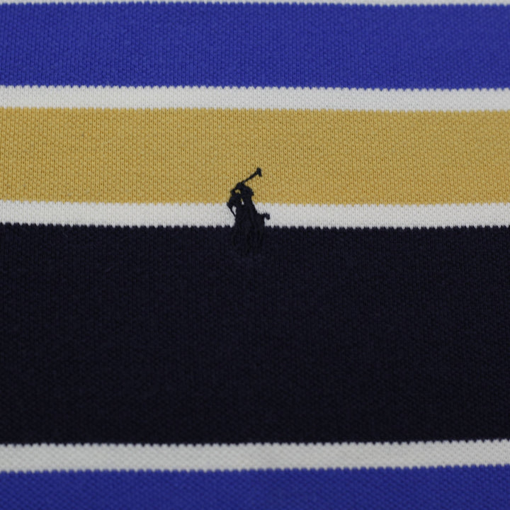 Mens Polo Ralph Lauren Polo T-Shirt Navy Striped Short Sleeve Casual Size XL