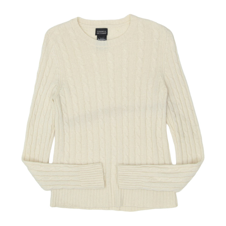 Ladies George Cable Knit 100 % Cashmere Sweater