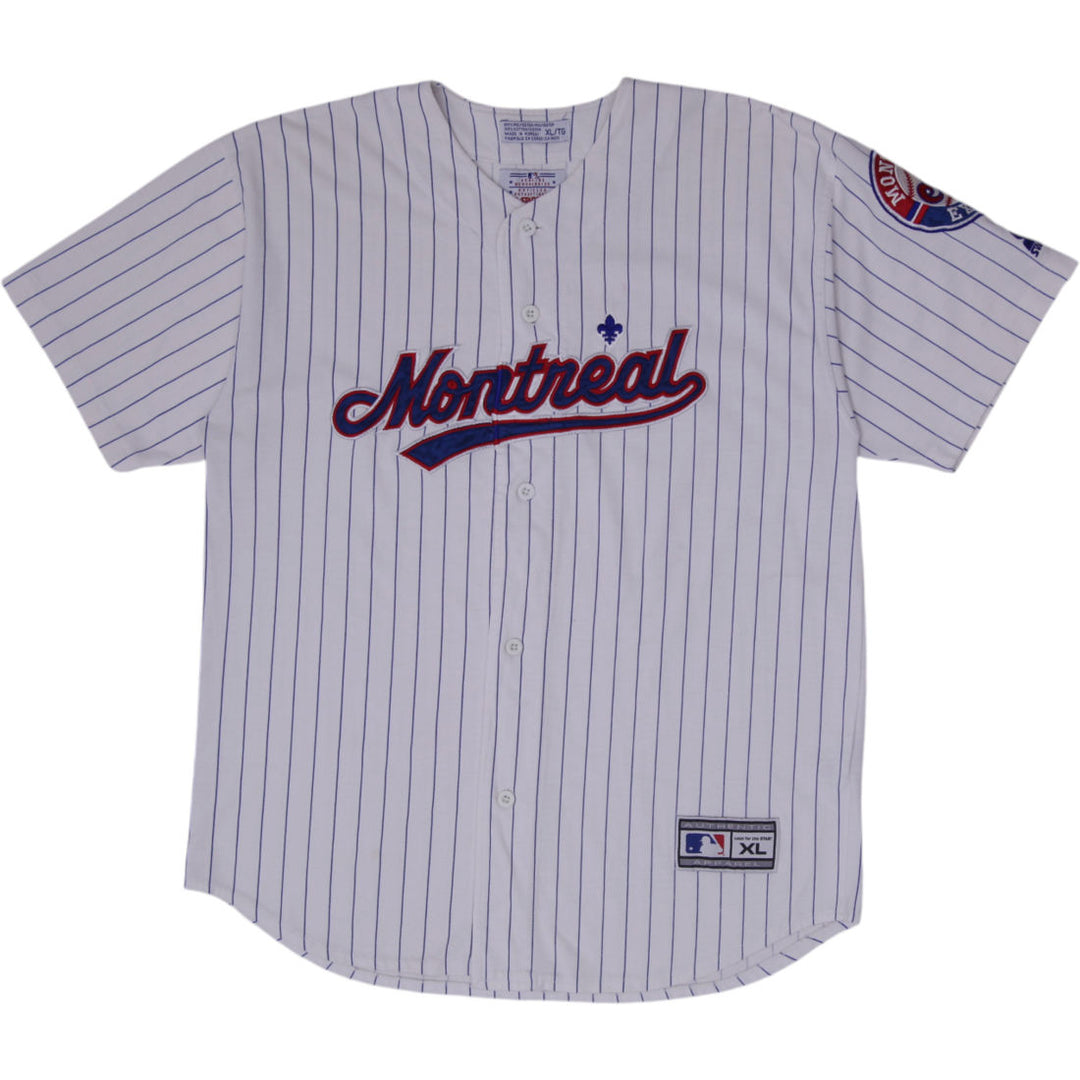 Vintage 90s Starter Montreal Expos Baseball Pinstripe MLB Jersey Size XL