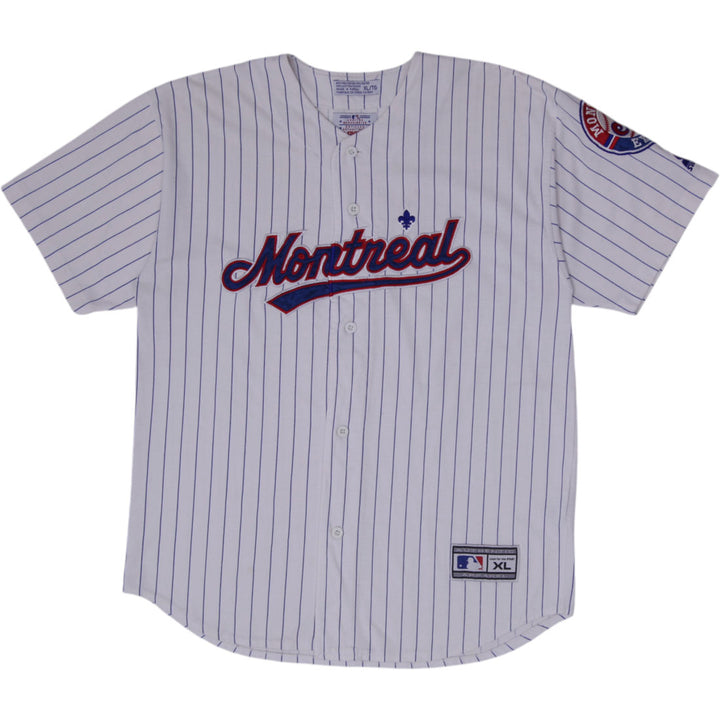 Vintage 90s Starter Montreal Expos Baseball Pinstripe MLB Jersey Size XL