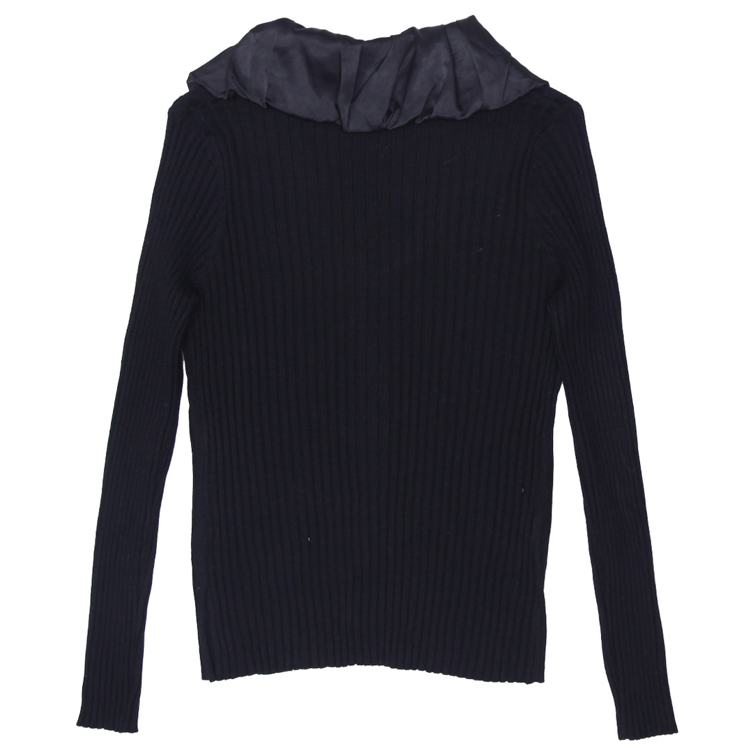 Y2K Belldini Full Zip Collared Rib Long Sleeve Top - Fashion Rerun Vintage Migration_Tops