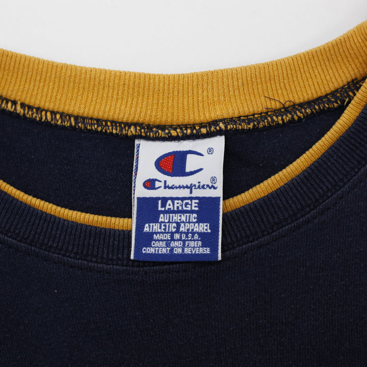 Vintage Champion Embroidered Logo Cotton T-Shirt Size L
