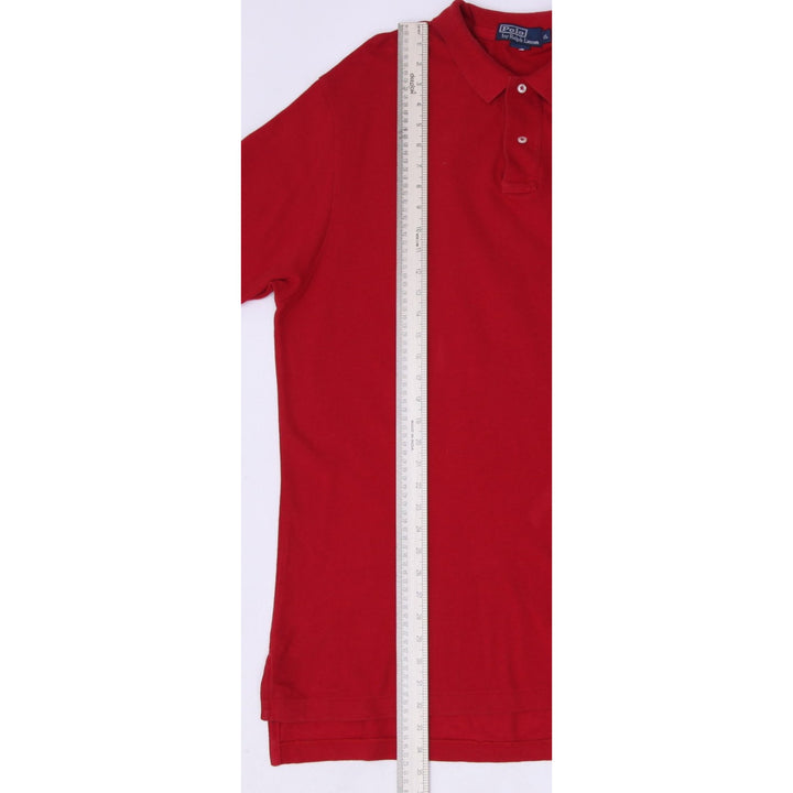 Vintage Mens Polo Ralph Lauren Black Watch Embroidered Logo Red Polo T-Shirt XL