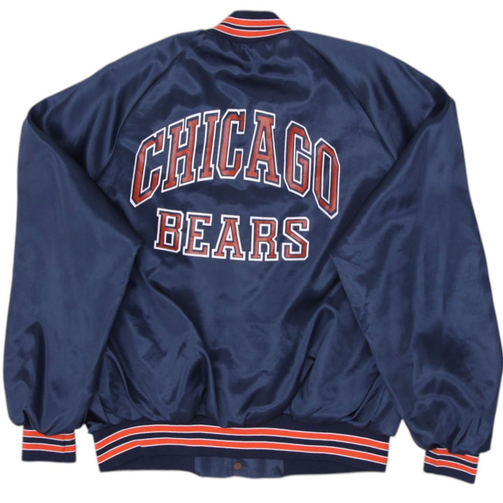 Vintage Chalk Line Chicago Bears Jacket Navy NFL Satin Bomber XL | Migration_Jackets - Side View | Fashion Rerun