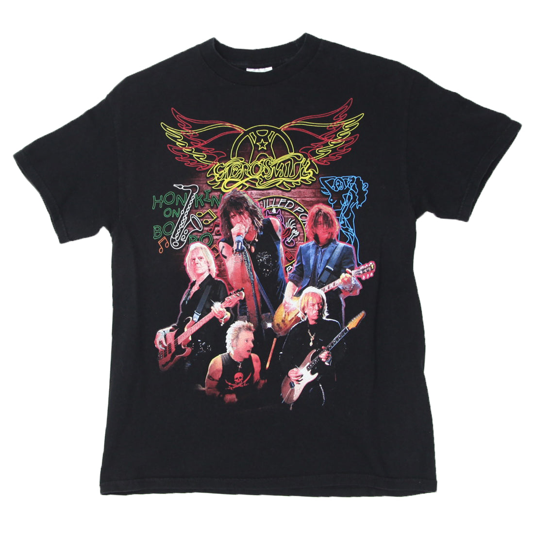 Shop 2004 Vintage Aerosmith Tour Band T-Shirt Black Tennessee