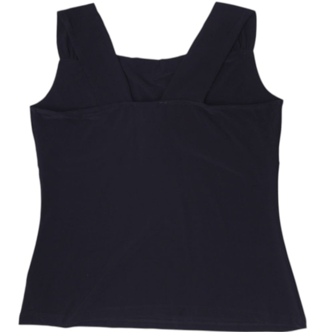 Y2K Ladies Classic Black Cowl Neck Neckline Sleeveless Tank Top  Size XL