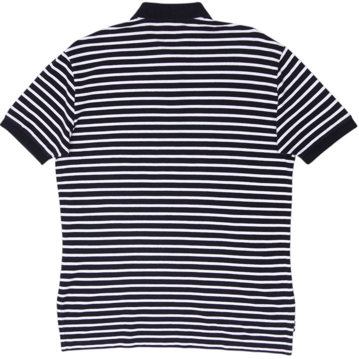 Mens Ralph Lauren Polo T-Shirt Black Striped Cotton Logo Size L