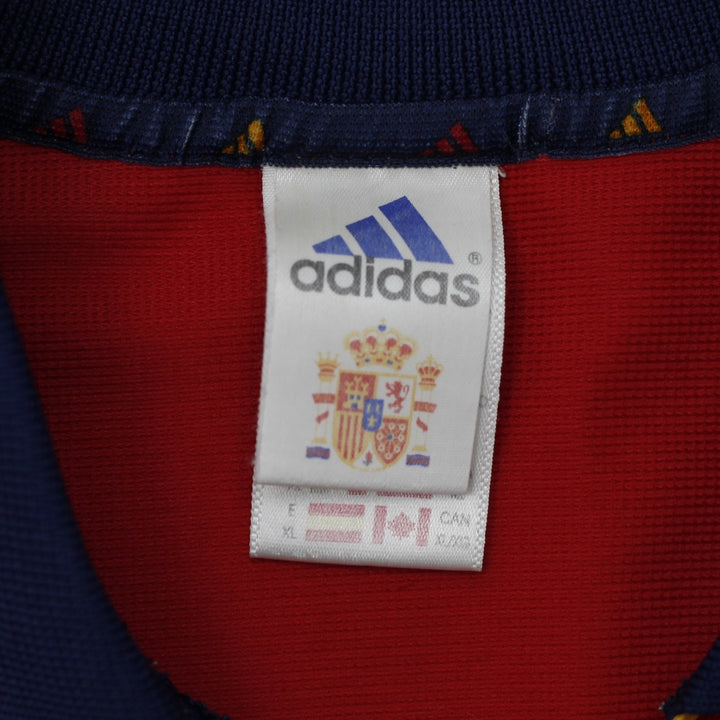 Mens Adidas Spain Soccer Jersey Red Authentic Teamwear '99-02 | Migration_Jerseys - Back View | Fashion Rerun
