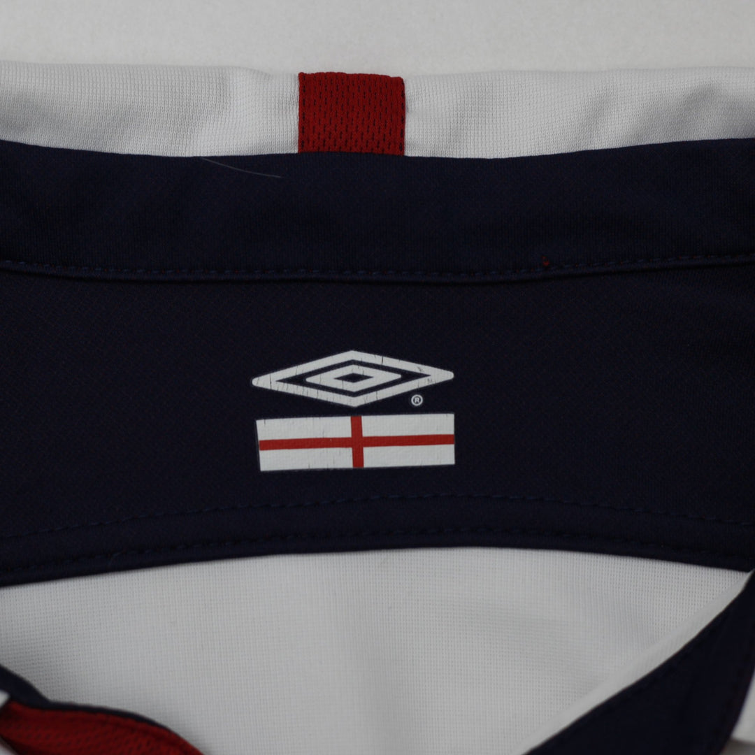 Mens Umbro England Soccer Jersey White Red Team Logo ' 03-05 | Migration_Jerseys - Back View | Fashion Rerun