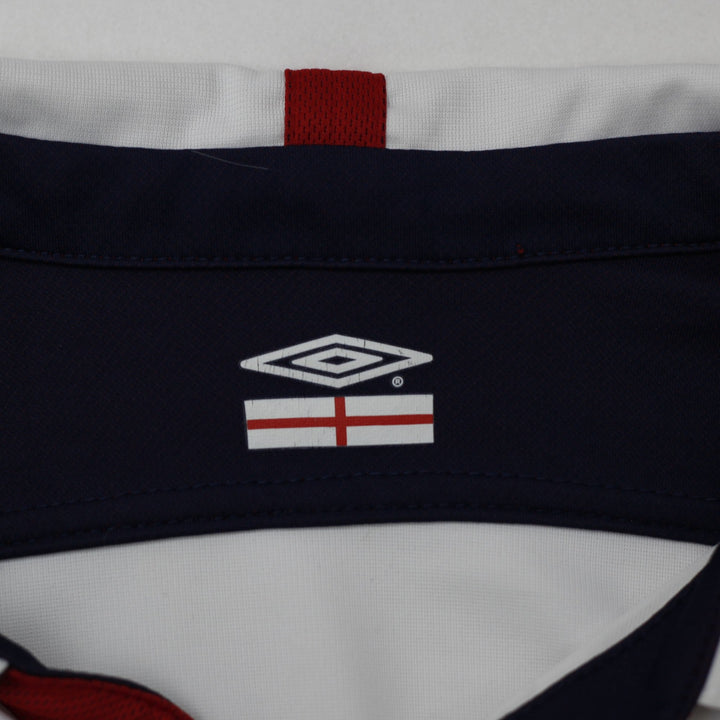 Mens Umbro England Soccer Jersey White Red Team Logo ' 03-05 | Migration_Jerseys - Back View | Fashion Rerun