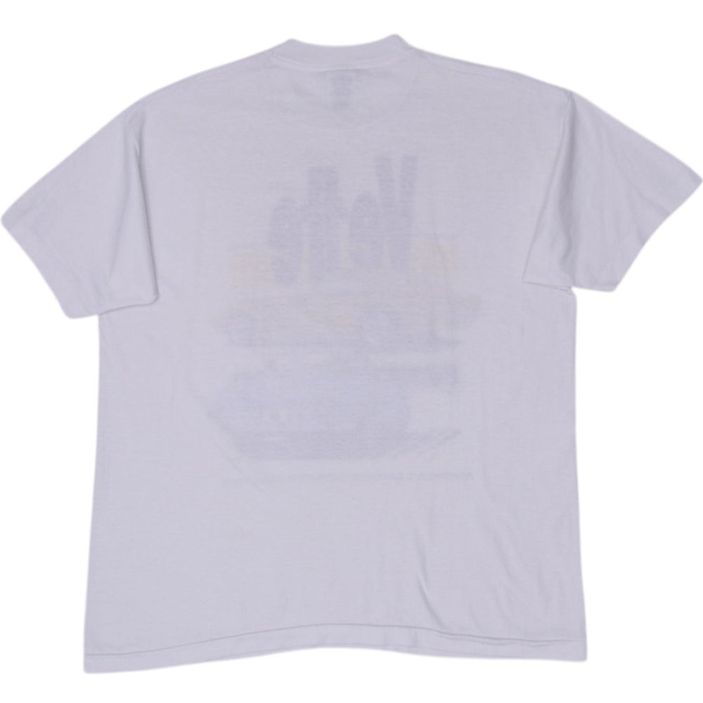 Vintage Mens Fruit of the Loom Corvette T-Shirt White Graphic Cars | Migration_T-Shirts - Side View | Fashion Rerun