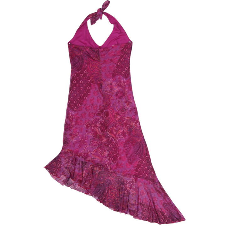 Y2K Ladies City Triangles Paisley Halter Midi Dress Size S