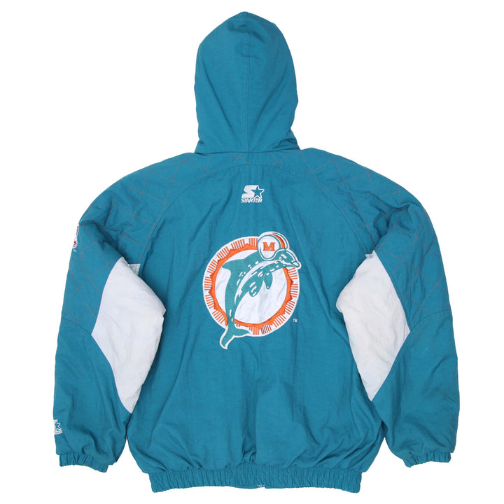 Vintage Starter NFL Pro Line Miami Dolphins Quilted Hooded Jacket M - Fashion Rerun Vintage Migration_Jacket