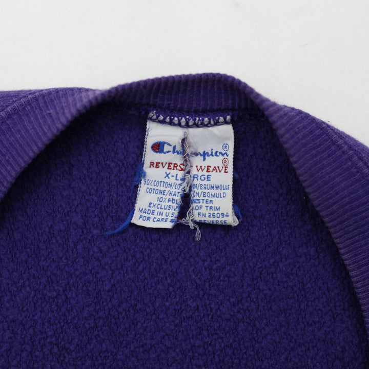Vintage Embroidered Champion Logo Reverse Weave Purple Sweatshirt XL | Migration_Sweatshirt - Back View | Fashion Rerun