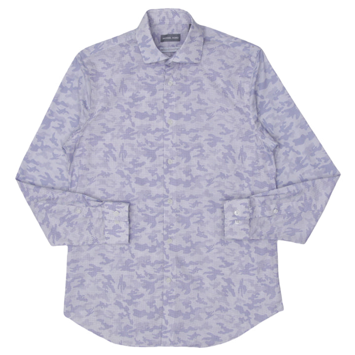 Mens Michael Kors Slim Fit Printed Long Sleeve Shirt - Fashion Rerun Vintage Migration_Shirt