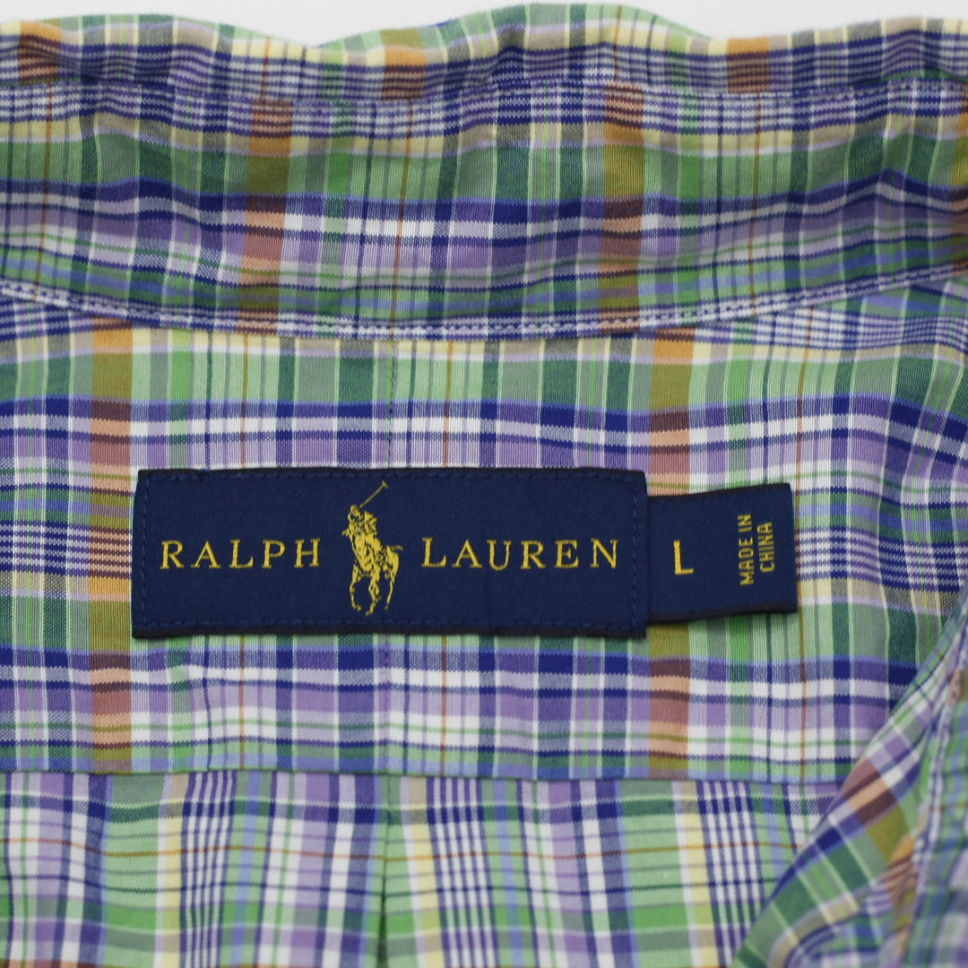 Mens Ralph Lauren Plaid Multicolor Long Sleeve Shirt Size L