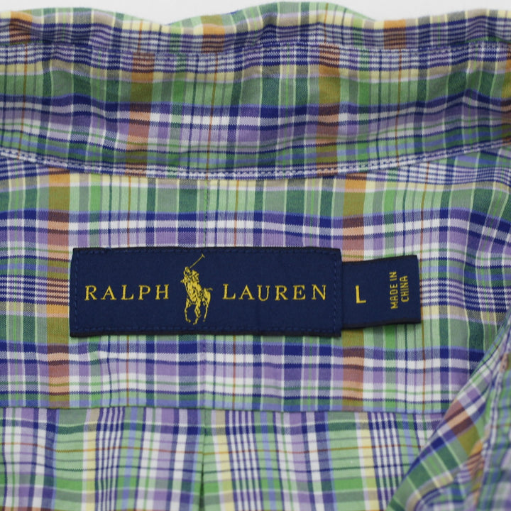 Mens Ralph Lauren Plaid Multicolor Long Sleeve Shirt Size L
