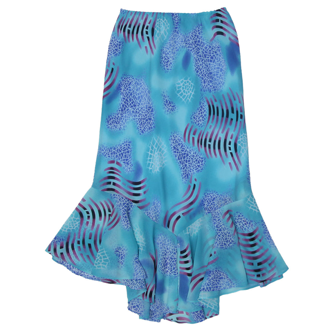 Y2K Ladies Multi Colored Chiffon Flared Skirt