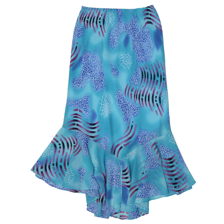 Y2K Ladies Multi Colored Chiffon Flared Skirt