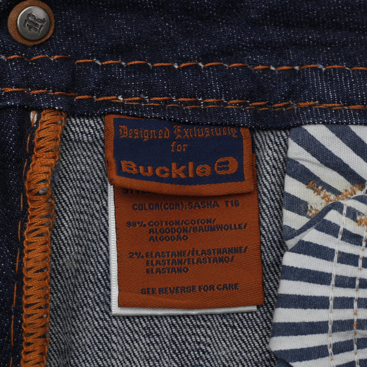 Y2K Ladies Rock Revival Buckle Sasha Straight Thick Contrast Stitch Jeans 29