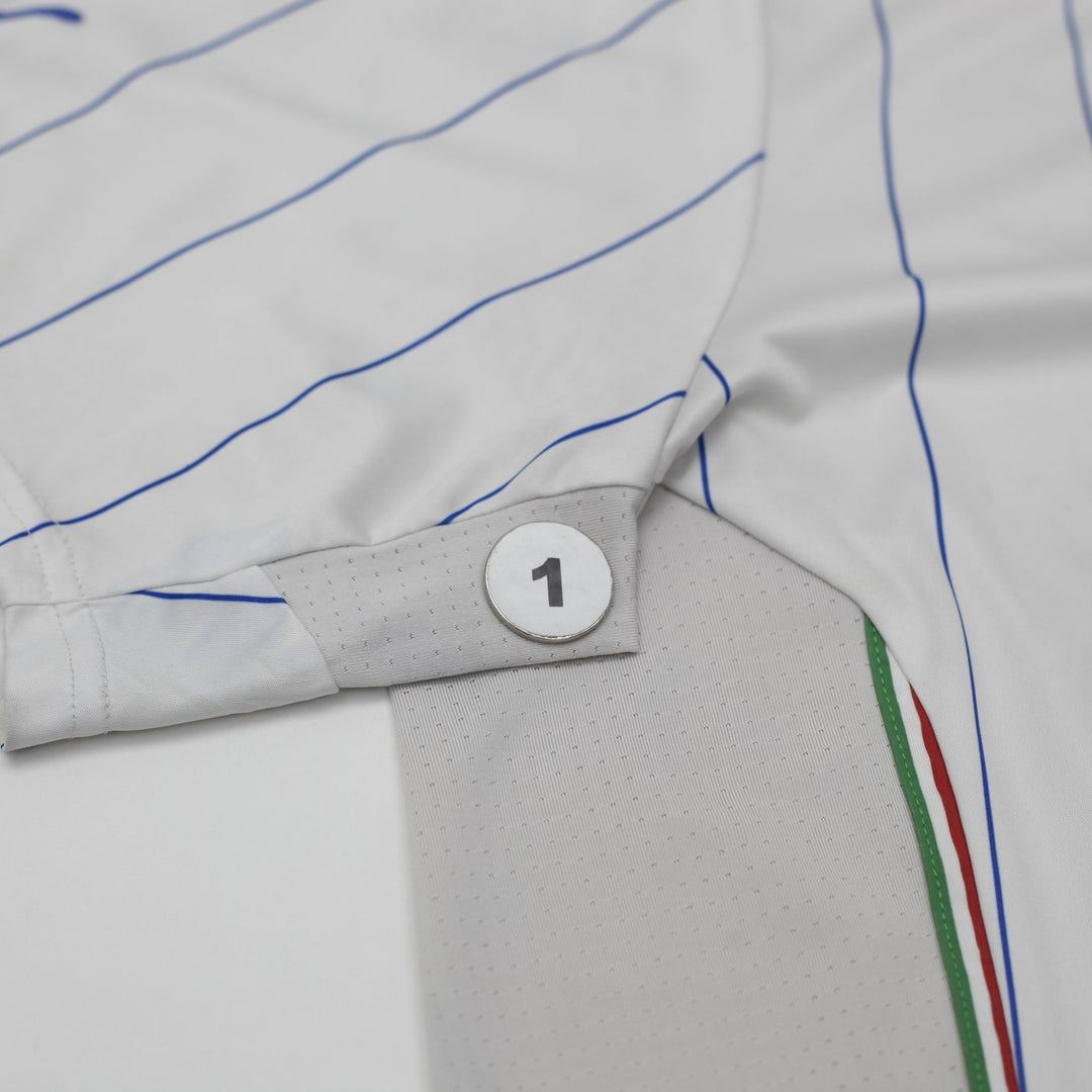 Mens Puma Italy Soccer Jersey White Pinstripe Dry Cell