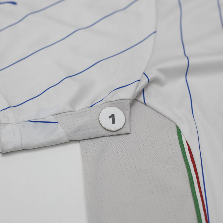 Mens Puma Italy Soccer Jersey White Pinstripe Dry Cell
