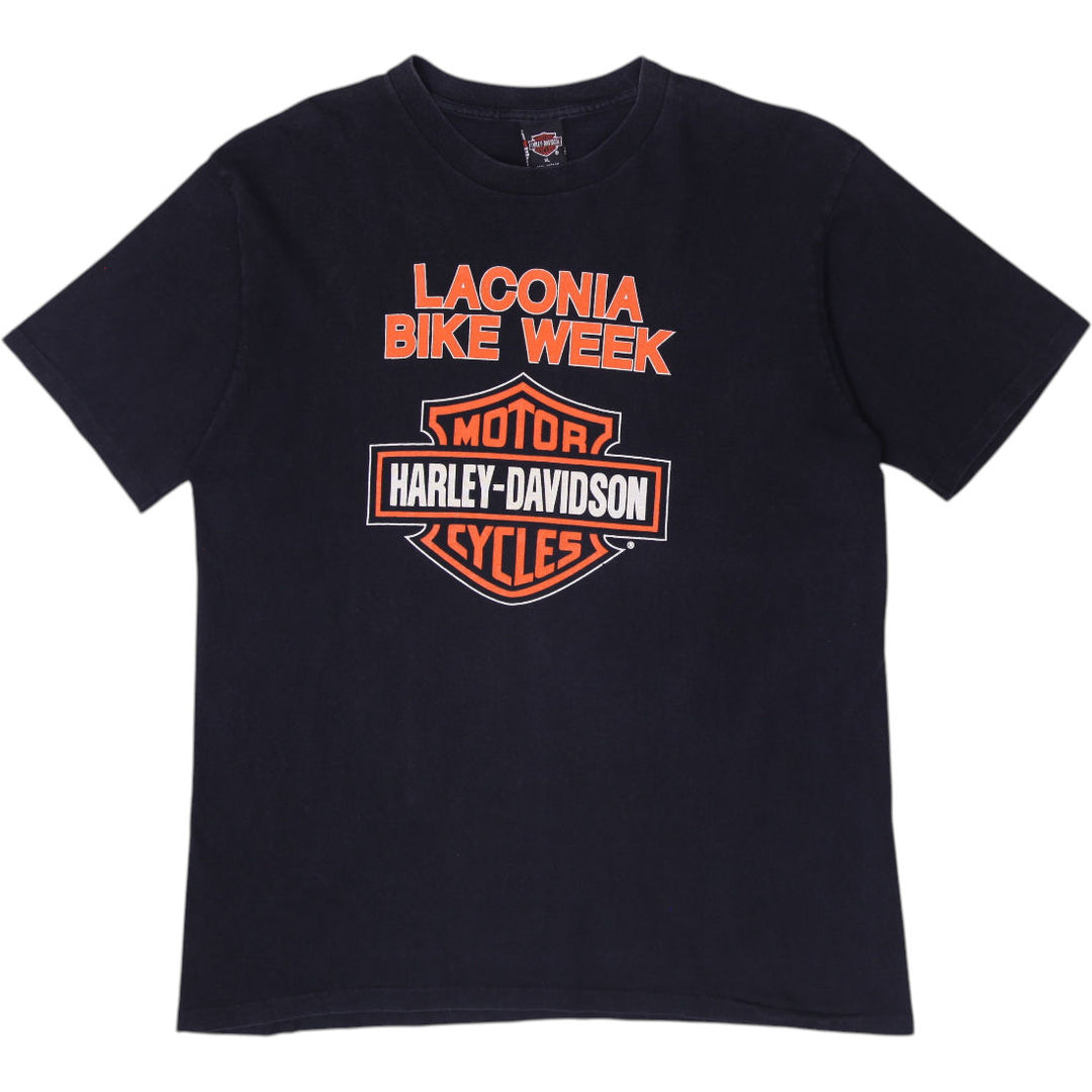 Vintage Harley Davidson Laconia Bike Week Black T-Shirt Made In USA Size XL