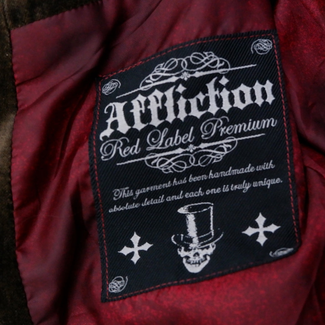 Y2K Mens Affliction Blazer Jacket Red Label Velvet Casual Sport Coat Lined