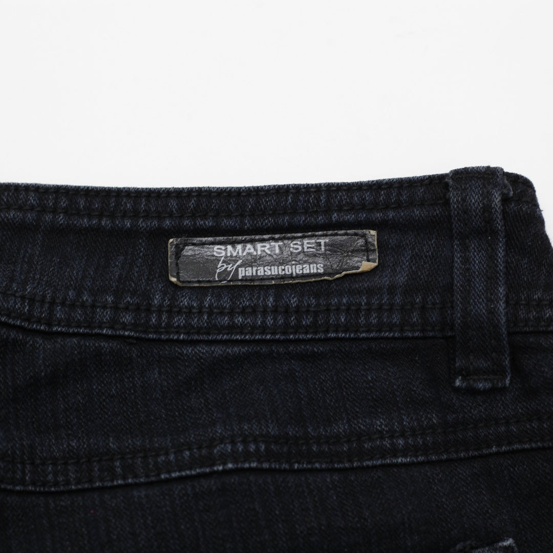Y2K Ladies Parasuco Bootcut Jeans Black Embroidered Pockets